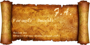 Faragó Amadé névjegykártya